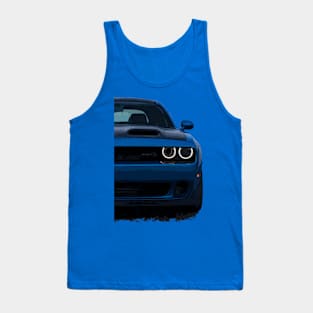 Aura of Power: Dodge Challenger Front Body Posterize Car Design for Teen Enthusiasts Tank Top